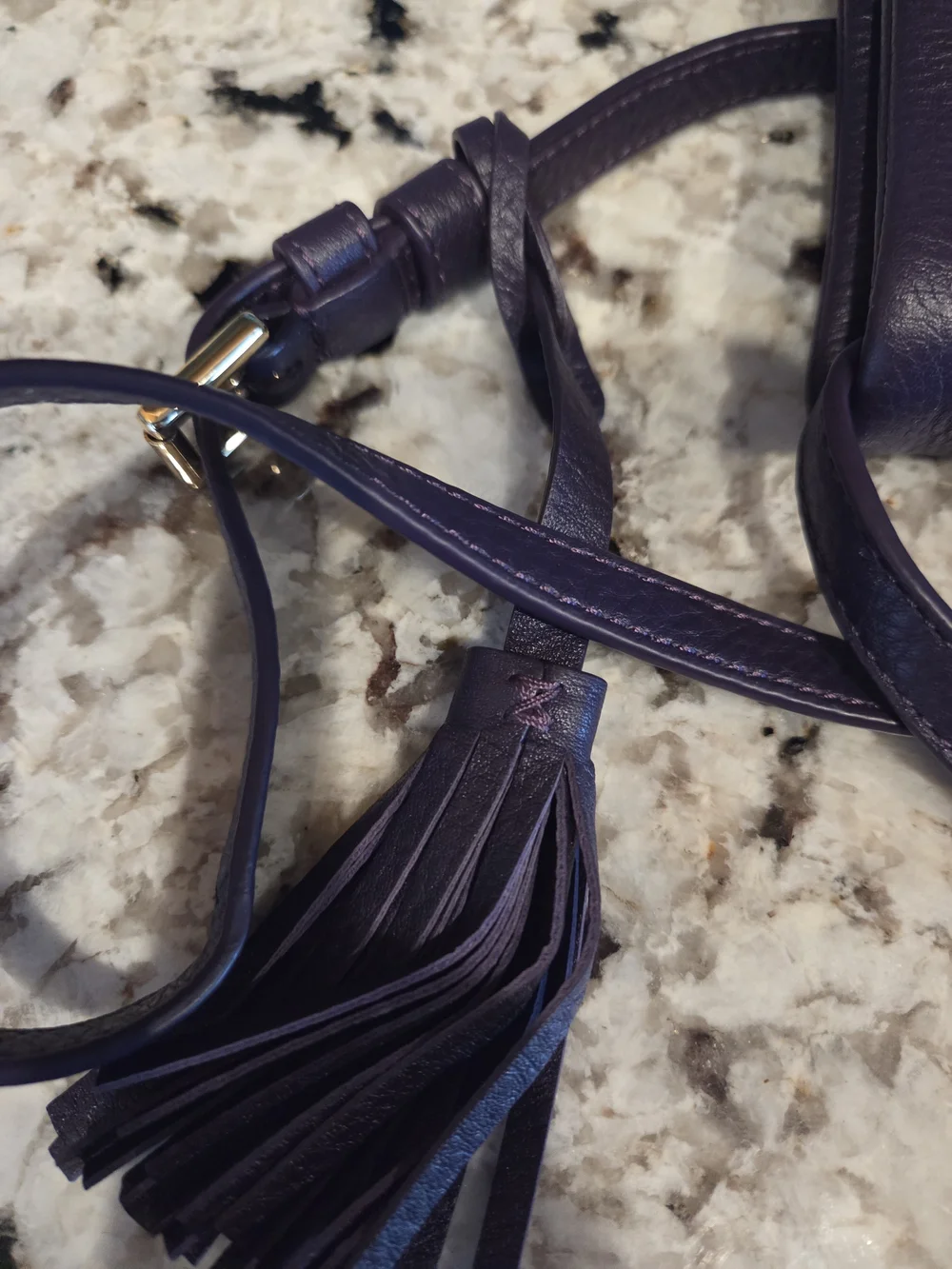 Tory Burch Purple Leather Crossbody & Purple Patent Leather Wallett